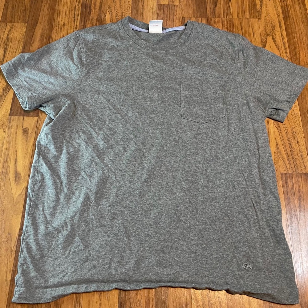 Brooks Brothers 1818 Mens Large Gray Cotton Pocket T-Shirt Golden Fleece Logo